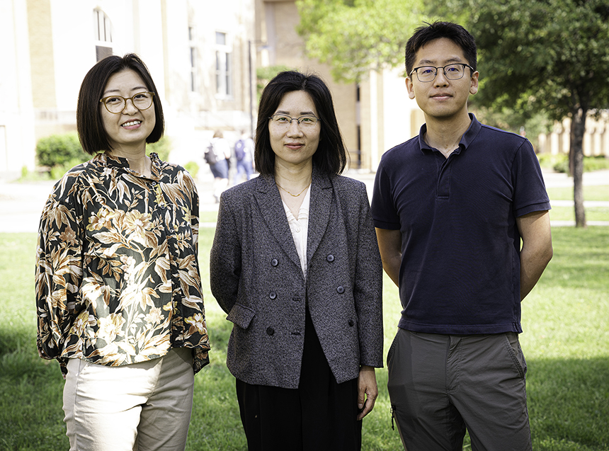 Photo of NSF CAREER award winners Yuan Li, Xiao Li and Yuanxi Wang 