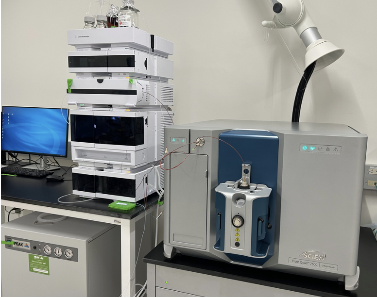 Photo of one processor and various equipment in a lab