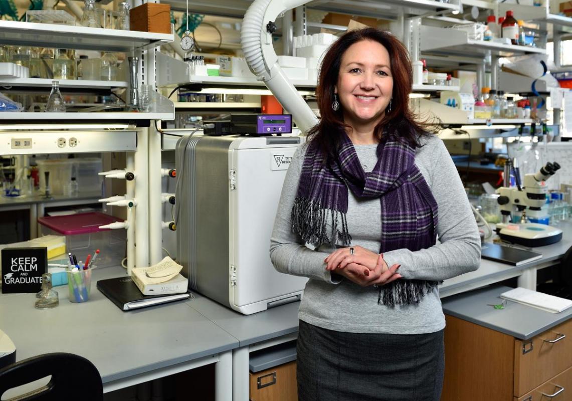 Dr. Pamela Padilla in the lab