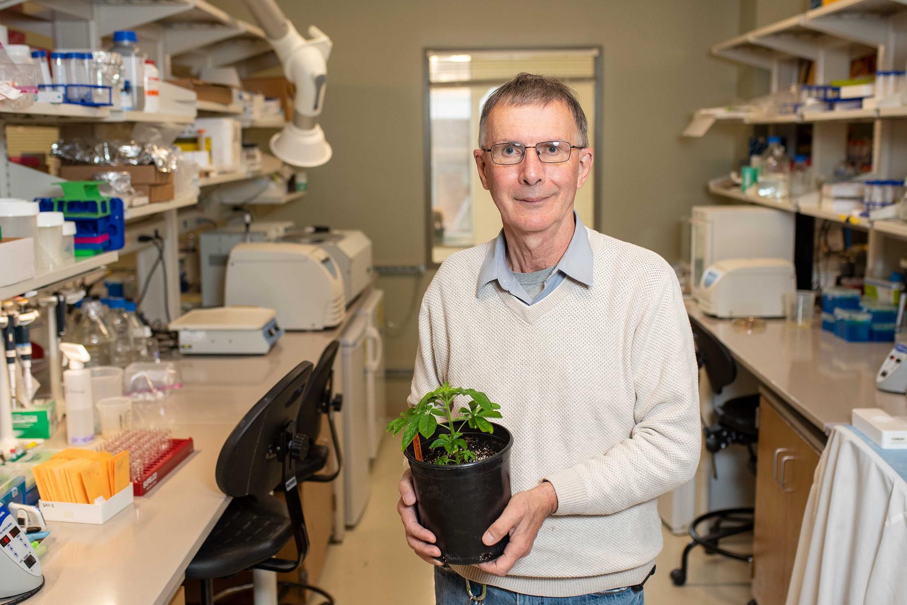 Dr. Richard Dixon in lab