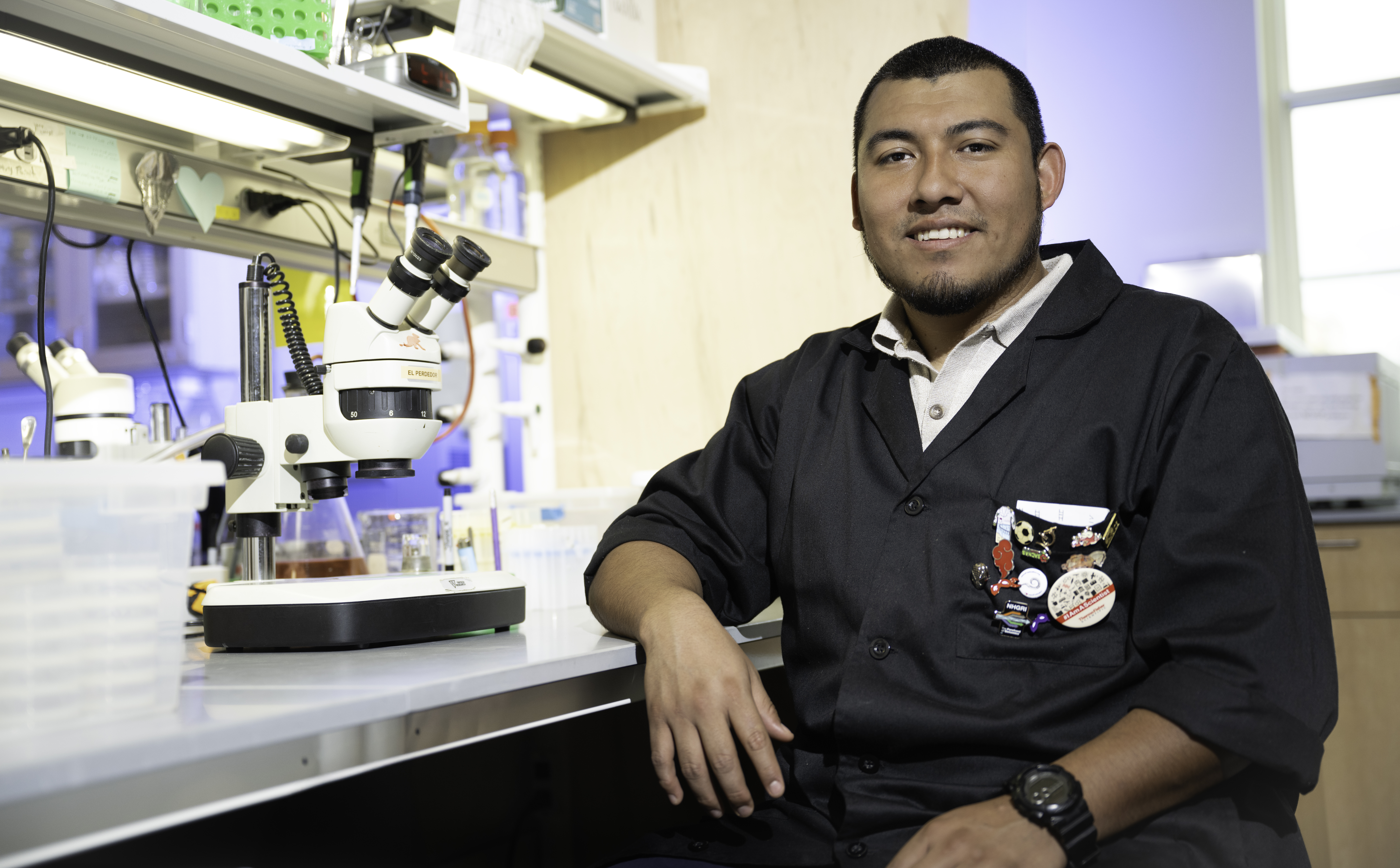 Jose Robledo in the lab.