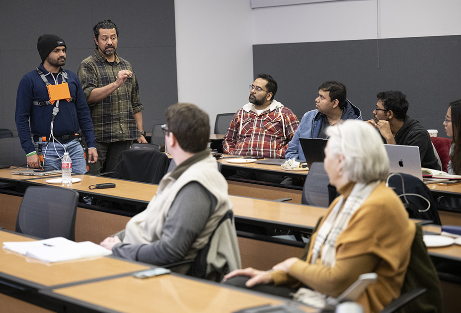 Photo of students presenting during the STEM Startups course