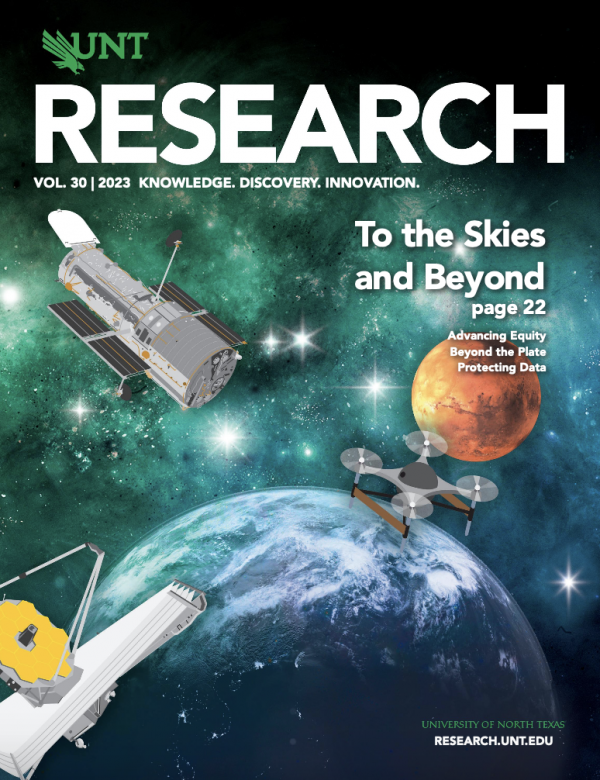 UNT Research magazine cover Vol. 30 2023 ROADMAP TO RESEARCH SUCCESS