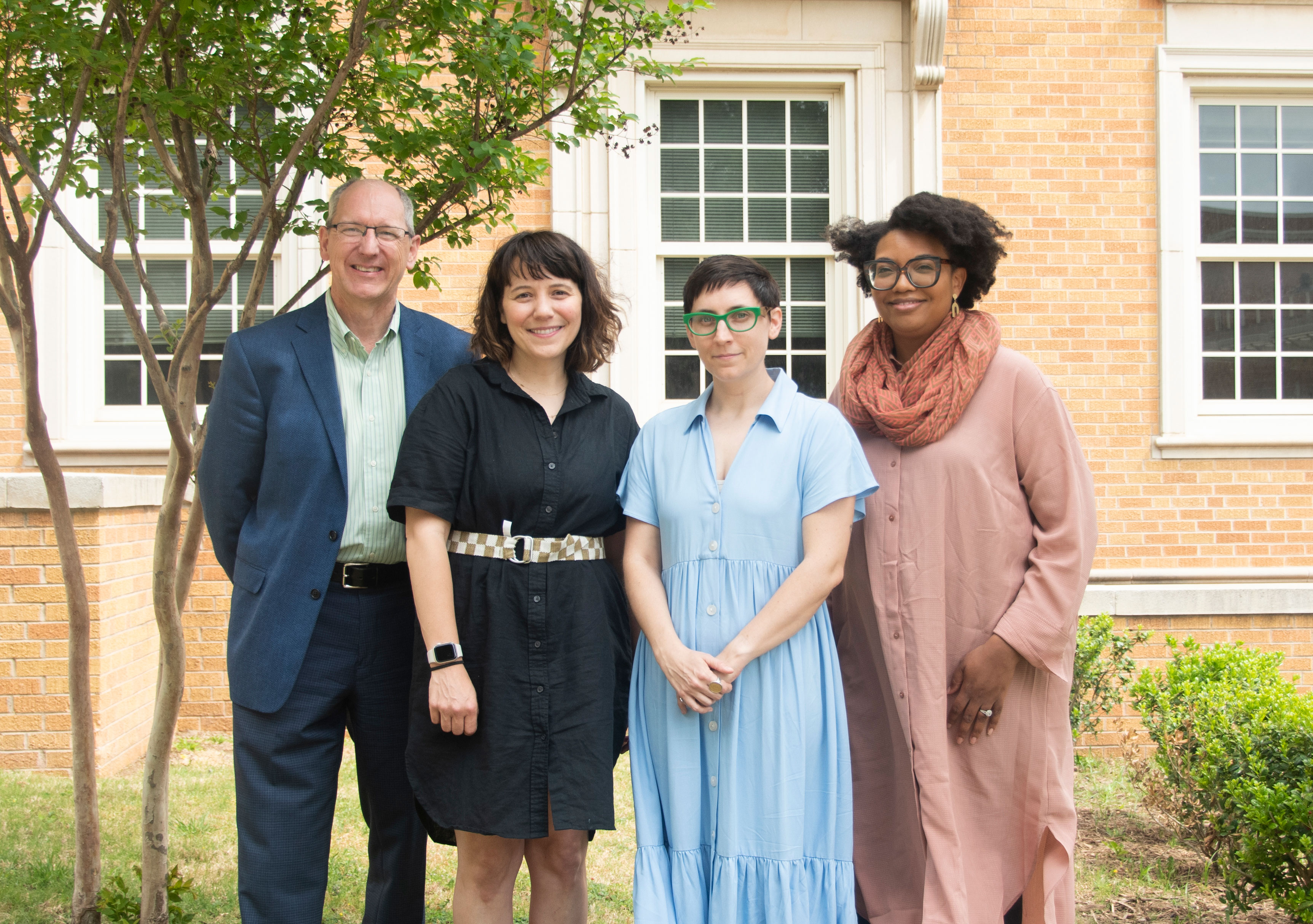 Photo of UNT faculty  Jon Nelson, Katherine Sobering, Liss LaFleur and Lauren Cross.
