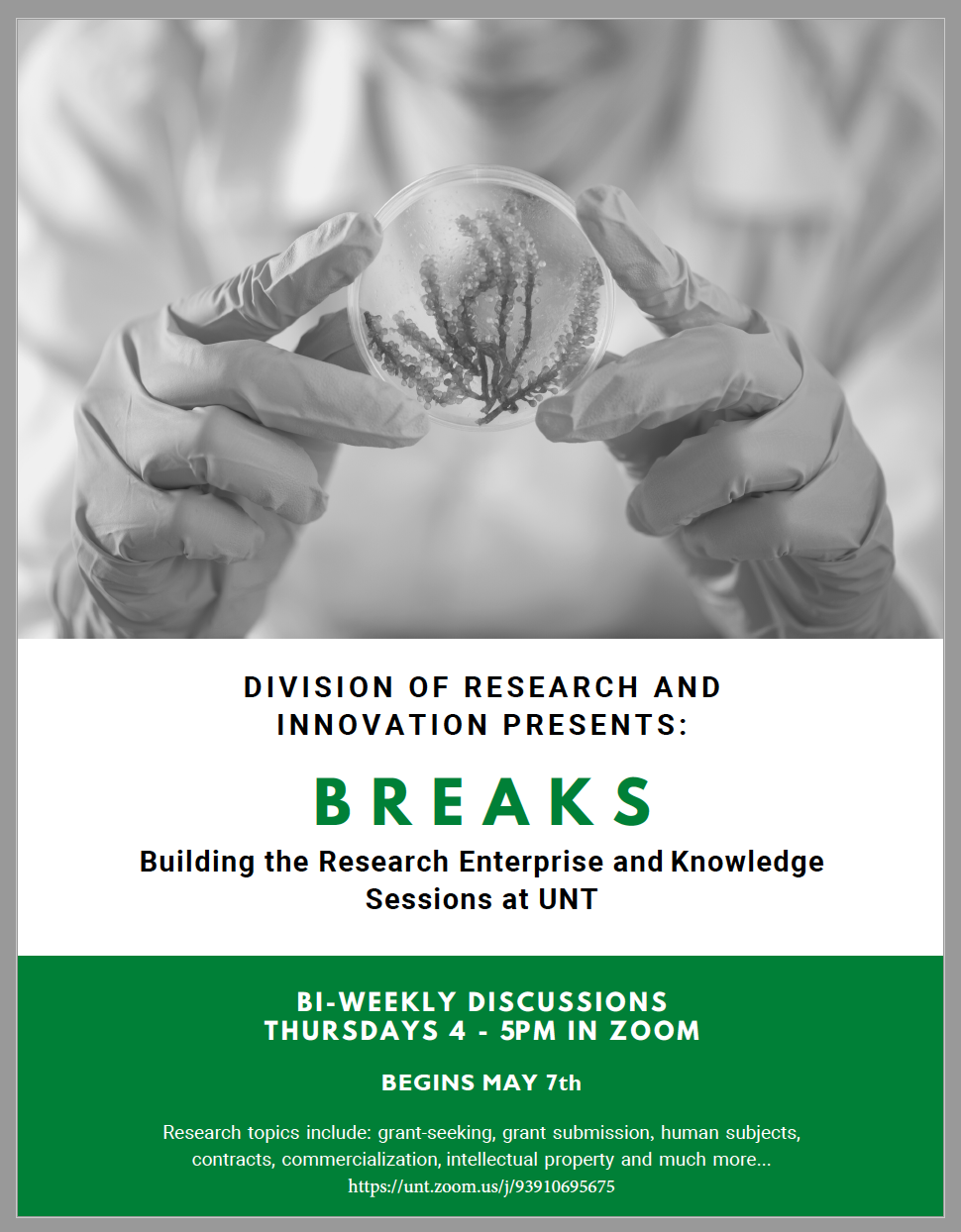 Image of flyer for the research breaks series
